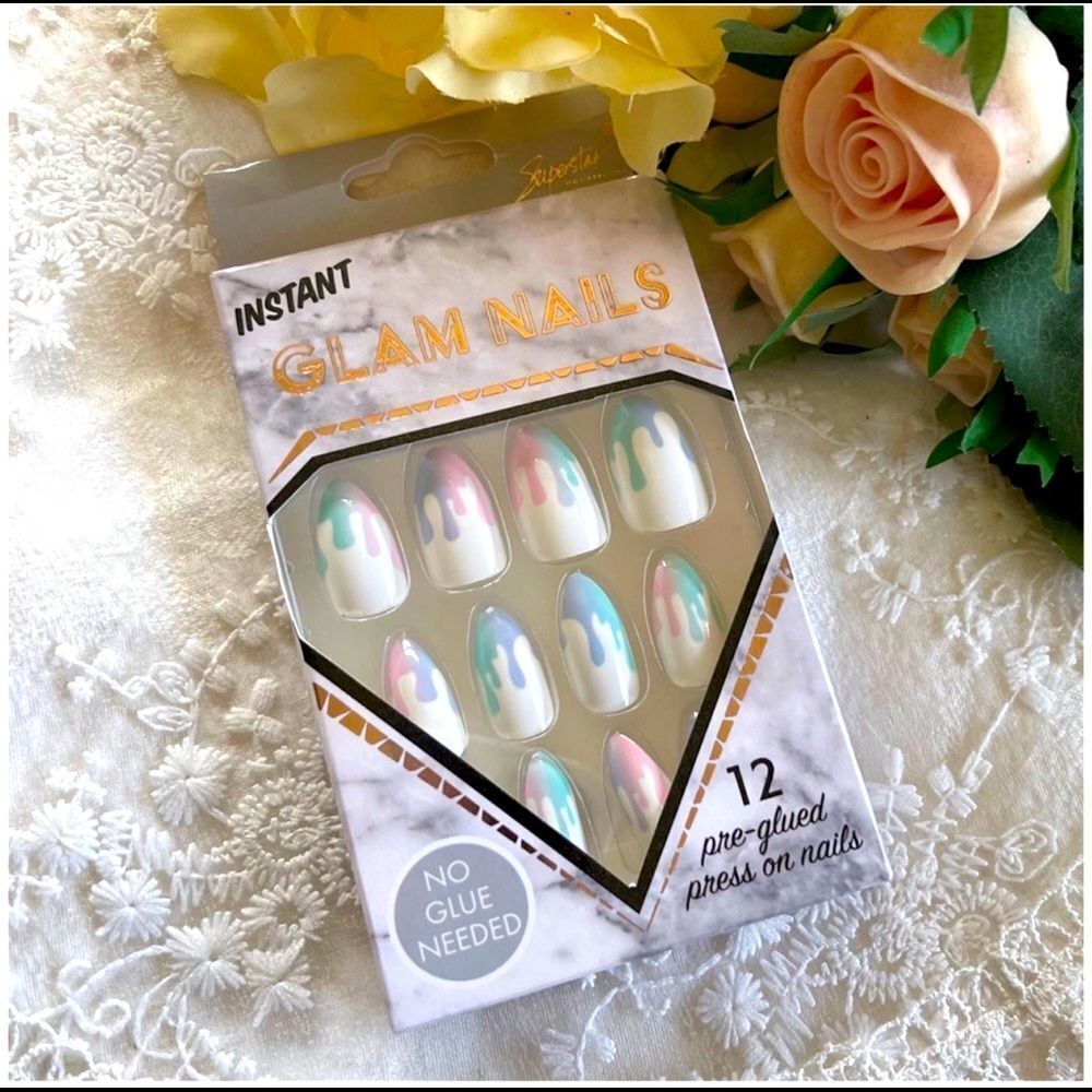 Instant Glam Nails 12 pc set Ombré Paint Drip